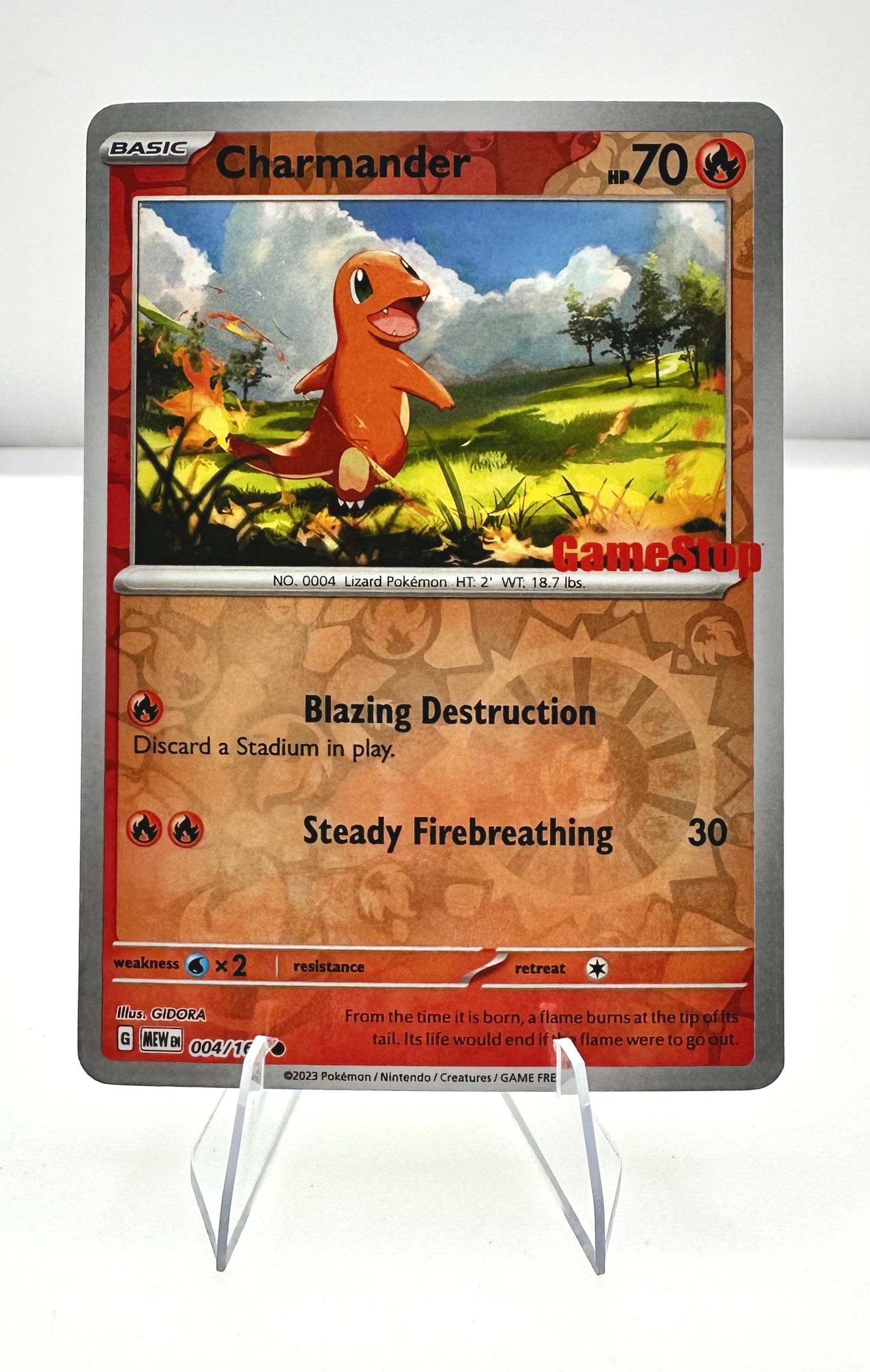 Pokemon 151 Charmander #4 GameStop Stamped R/H