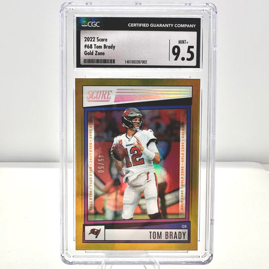 2022 Score Gold Zone 45/50 Tom Brady #68 CGC Mint+ 9.5